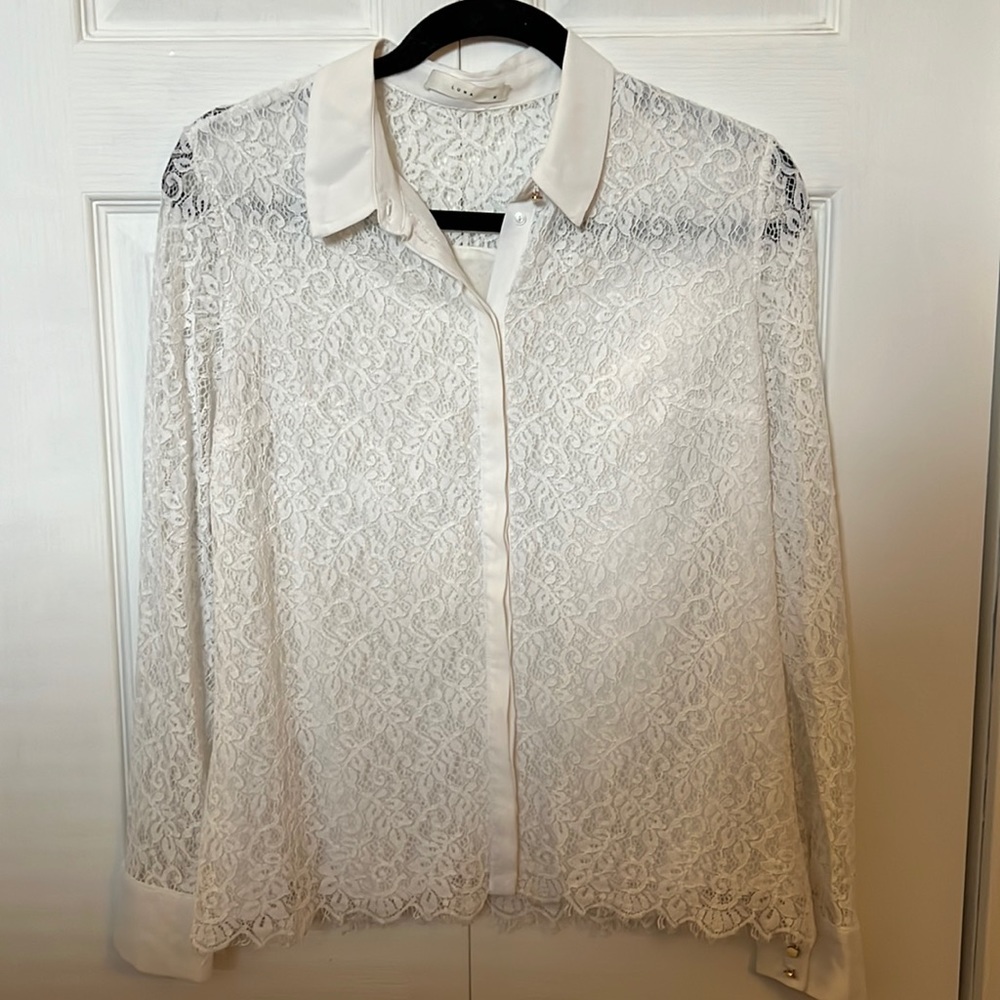 Sheer White Lace Blouse